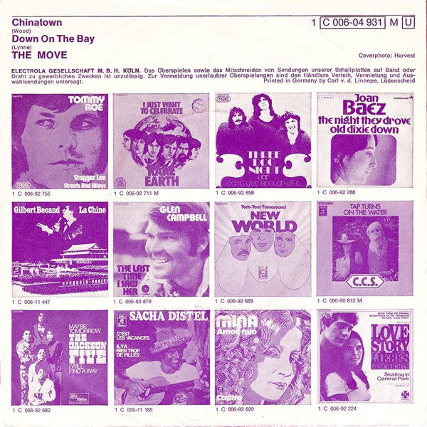The Move : Chinatown / Down On The Bay (7", Single, Mono)