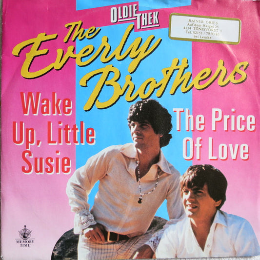 Everly Brothers : Wake Up, Little Susie / The Price Of Love (7", Single)