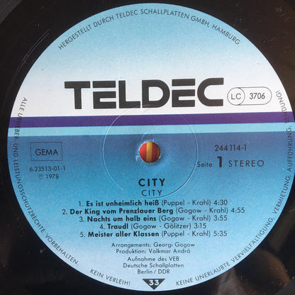 City (3) : City (LP, Album, RE)