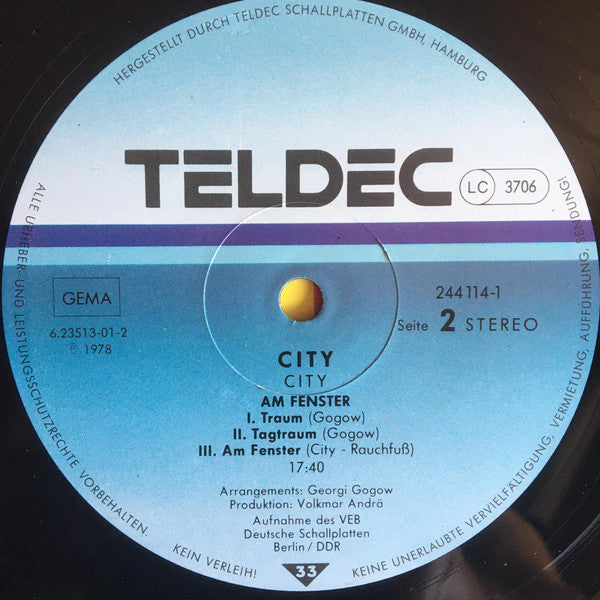 City (3) : City (LP, Album, RE)