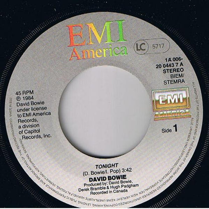 David Bowie : Tonight (7", Single)