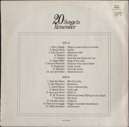 Various : 20 Songs To Remember (LP, Comp)