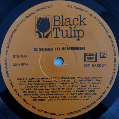 Various : 20 Songs To Remember (LP, Comp)