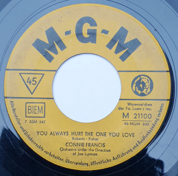 Connie Francis : My Happiness / You Always Hurt The One You Love (7", Single)
