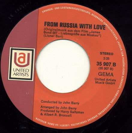 Louis Armstrong, John Barry : James Bond 007 (Im Geheimauftrag Ihrer Majestät) / Liebesgrüsse Aus Moskau (From Russia With Love) (7", Single)