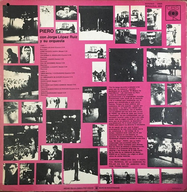Piero (7) Con Jorge López Ruiz Y Su Orquesta : Piero (LP, Album)