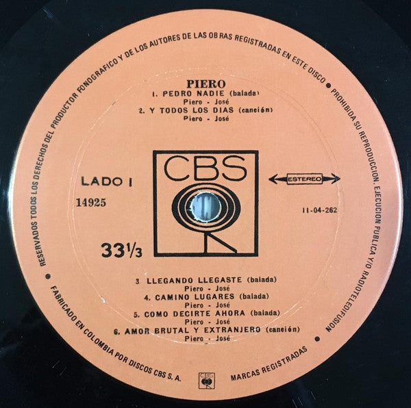 Piero (7) Con Jorge López Ruiz Y Su Orquesta : Piero (LP, Album)