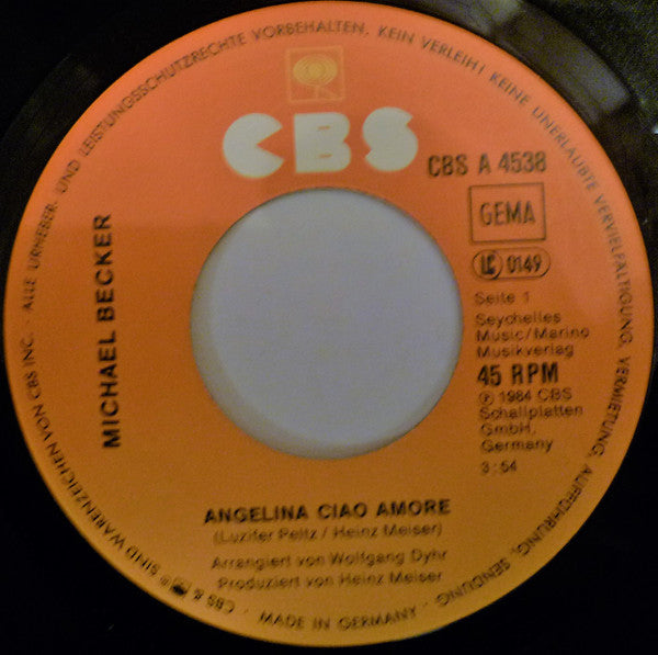 Michael Becker : Angelina Ciao Amore (7", Single, Promo)