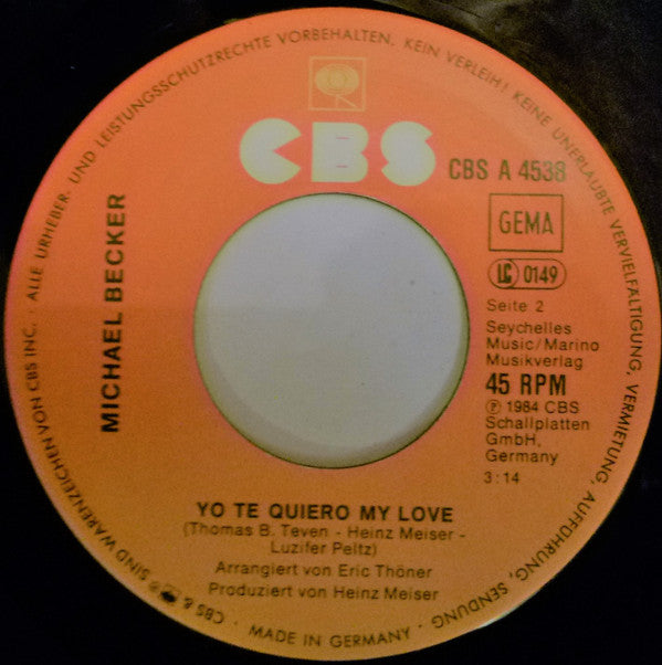 Michael Becker : Angelina Ciao Amore (7", Single, Promo)