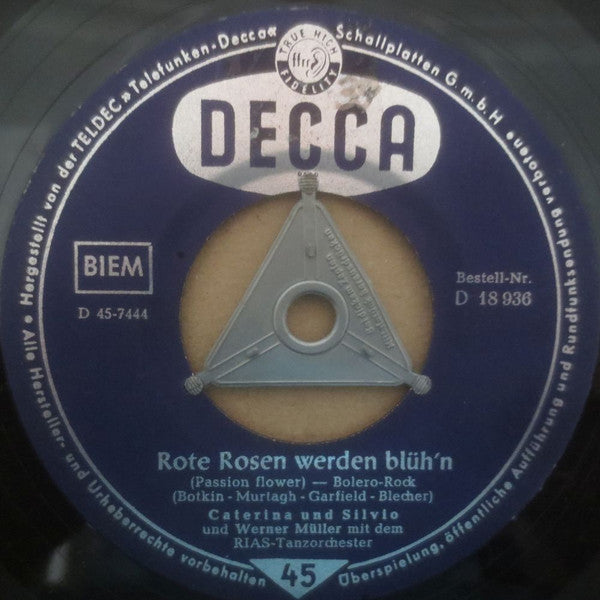 Caterina Und Silvio : Sonnenschein / Rote Rosen Werden Blüh'n (7", Single)