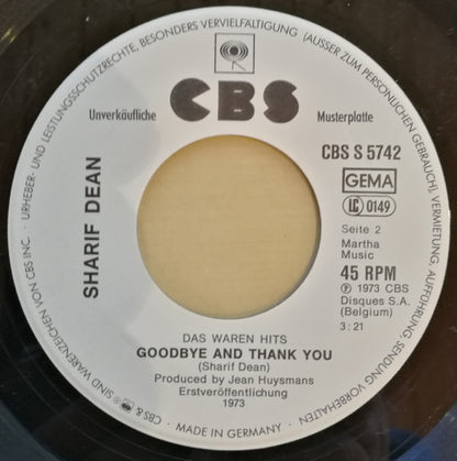 Sharif Dean : Do You Love Me / Goodbye And Thank You (7", Single, Promo)