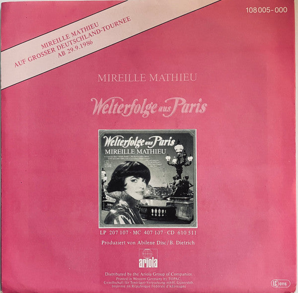 Mireille Mathieu : Schau Mich Bitte Nicht So An (7", Single, Promo)