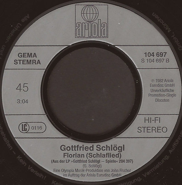 Gottfried Schlögl : Manchmal... (7", Single, Promo)