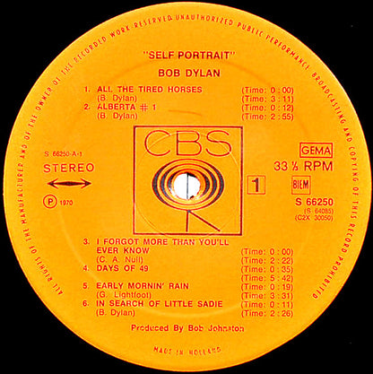 Bob Dylan : Self Portrait (2xLP, Album, RE)