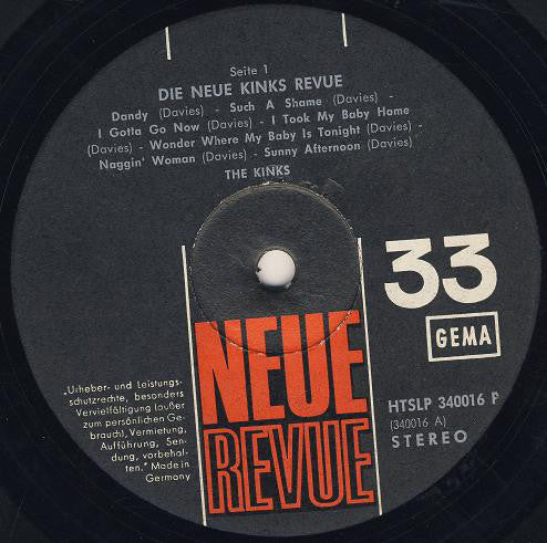 The Kinks : Die Neue Kinks Revue (LP, Comp)