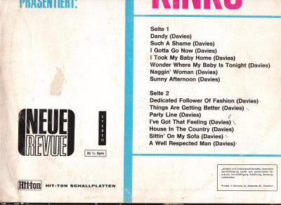 The Kinks : Die Neue Kinks Revue (LP, Comp)