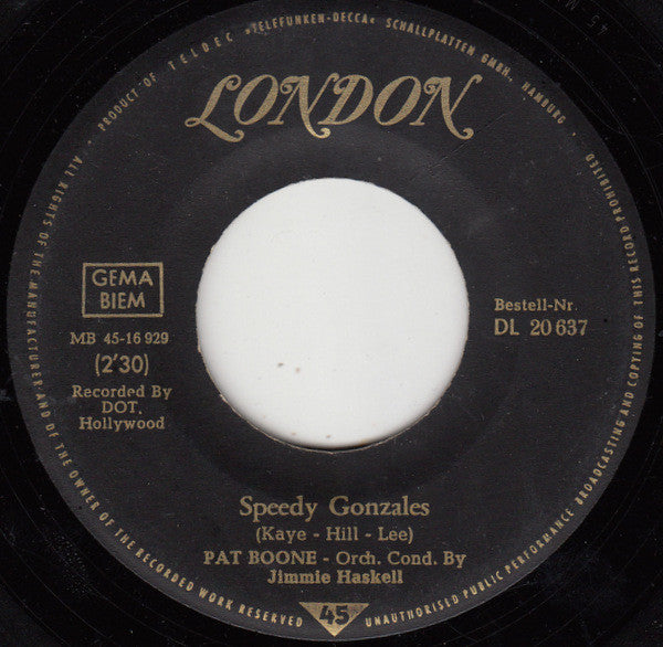Pat Boone : Speedy Gonzales (Kleiner Gonzales) / The Locket (7", Single, Mono)
