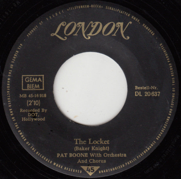 Pat Boone : Speedy Gonzales (Kleiner Gonzales) / The Locket (7", Single, Mono)