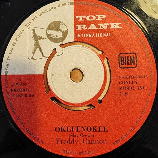 Freddy Cannon : Tellahassee Lassie / Okefenokee (7", Pus)