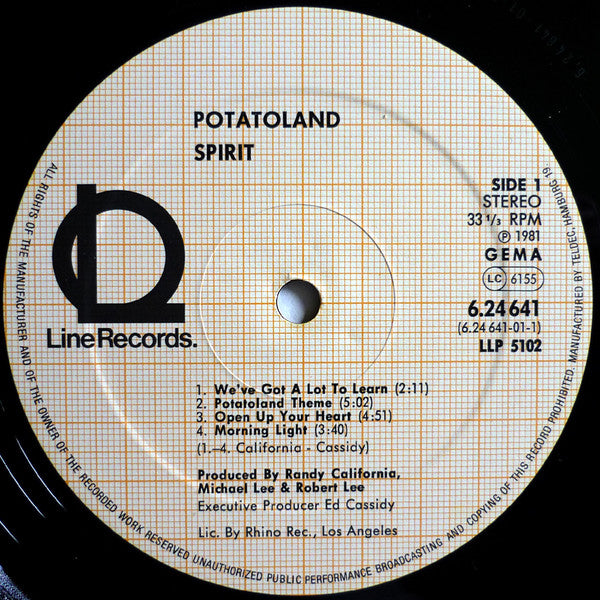 Spirit (8) : The Adventures Of Kaptain Kopter & Commander Cassidy In Potato Land (LP, Album, Com)