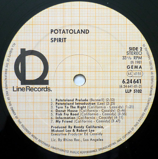 Spirit (8) : The Adventures Of Kaptain Kopter & Commander Cassidy In Potato Land (LP, Album, Com)