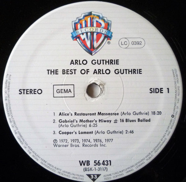 Arlo Guthrie : The Best Of Arlo Guthrie (LP, Comp, RE)