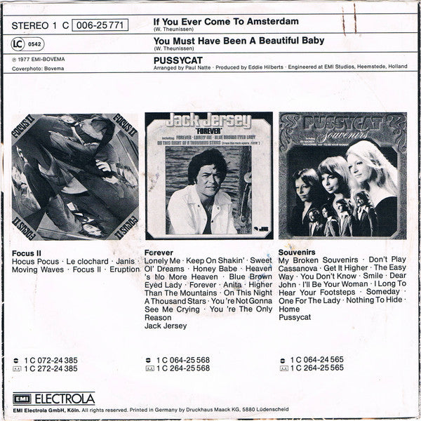 Pussycat (2) : If You Ever Come To Amsterdam (7", Single)