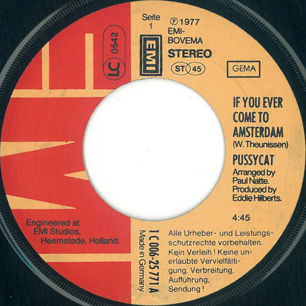 Pussycat (2) : If You Ever Come To Amsterdam (7", Single)