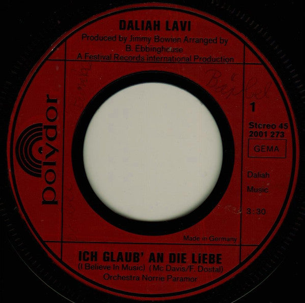 Daliah Lavi : Ich Glaub' An Die Liebe (7", Single)
