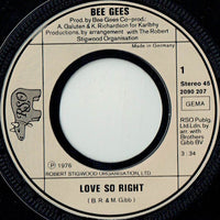 Bee Gees : Love So Right (7", Single)