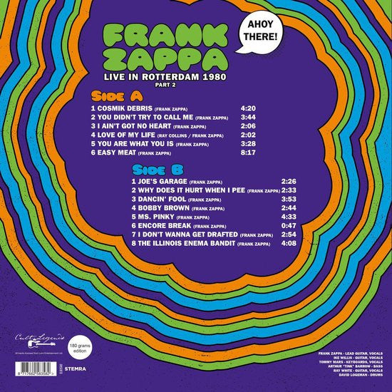 Frank Zappa : Ahoy There! Live In Rotterdam 1980 (Part 2) (LP, Unofficial, 180)