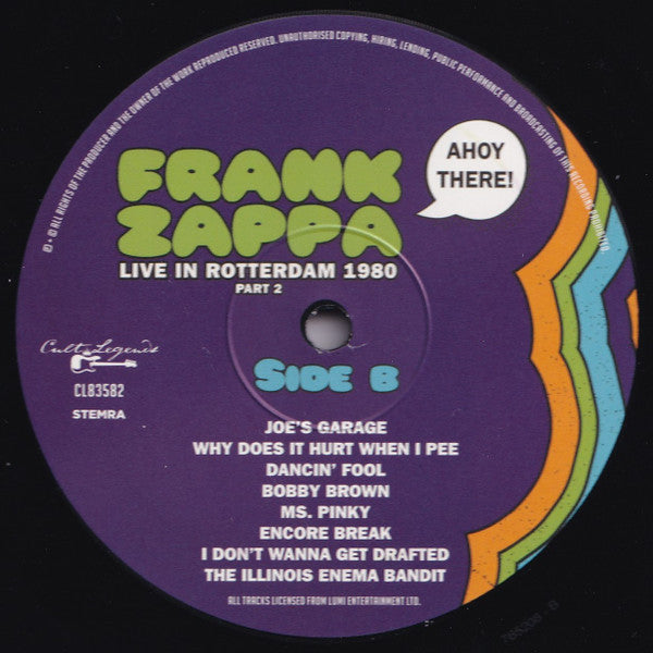 Frank Zappa : Ahoy There! Live In Rotterdam 1980 (Part 2) (LP, Unofficial, 180)