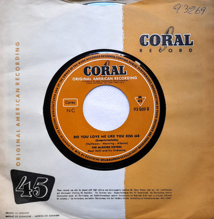 McGuire Sisters : Volare (Nel Blu Dipinto Di Blu) (7", Mono)