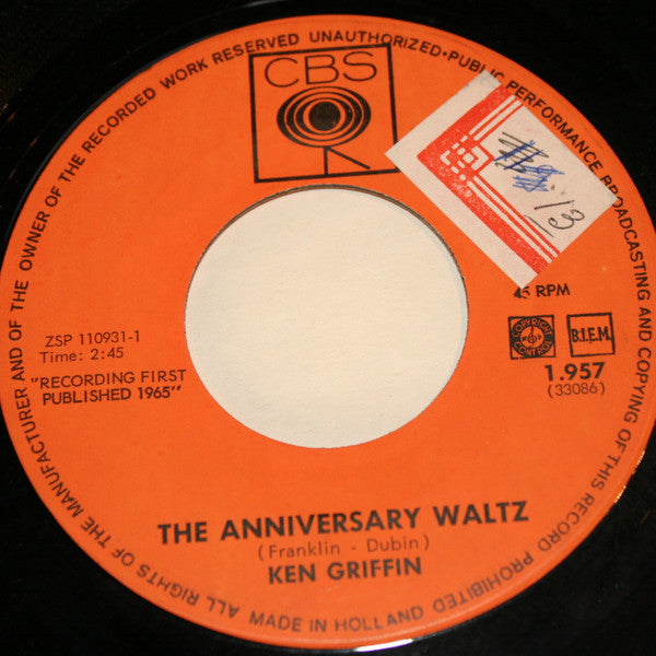 Ken Griffin (2) : The Anniversary Waltz (7", Single)