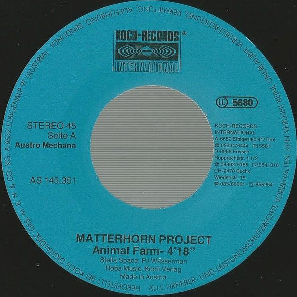 Matterhorn Project : Animal Farm (7", Single)