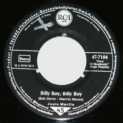 Janis Martin (2) : Billy Boy, Billy Boy (7", Single)