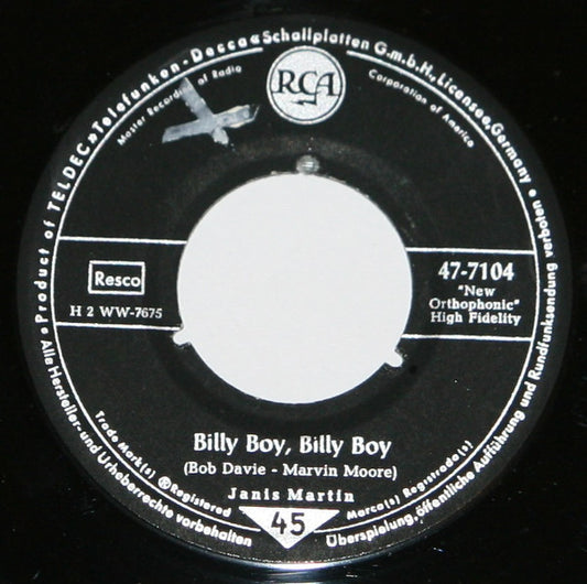 Janis Martin (2) : Billy Boy, Billy Boy (7", Single)