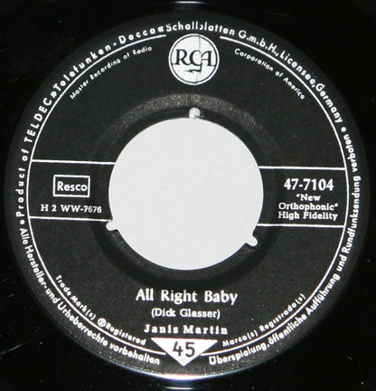 Janis Martin (2) : Billy Boy, Billy Boy (7", Single)