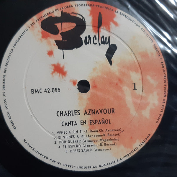 Charles Aznavour : Canta En Español  (LP, Album)