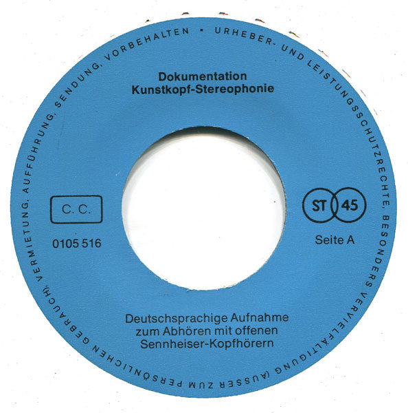 Unknown Artist : Kunstkopf-Stereofonie / Dummy Head Stereo  (7")