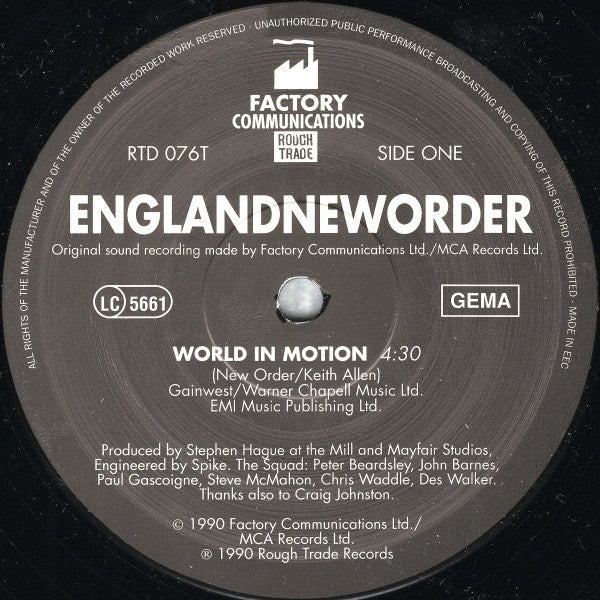 Englandneworder* : World In Motion... (12", Single)