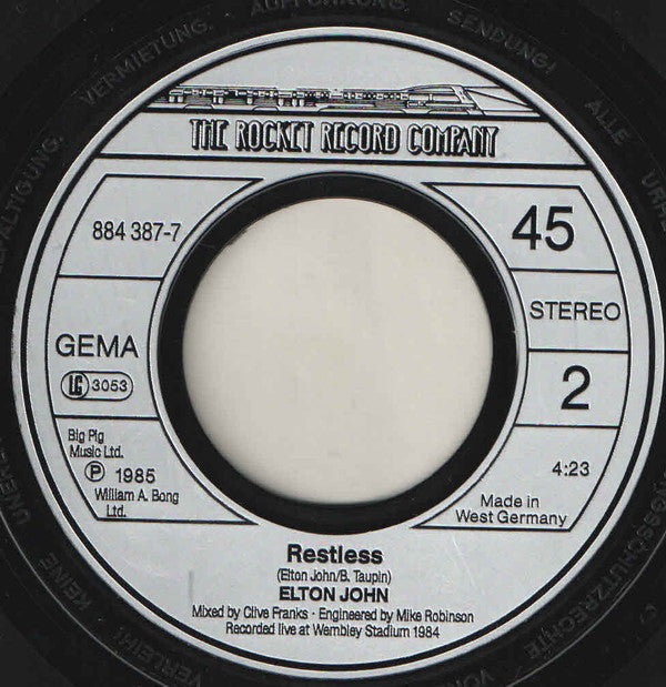 Elton John : Wrap Her Up (7", Single)