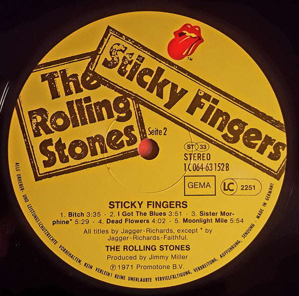 The Rolling Stones : Sticky Fingers (LP, Album, RE, Zip)