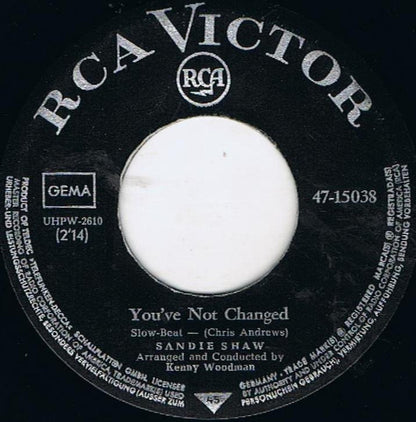 Sandie Shaw : You've Not Changed (7", Single)
