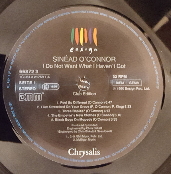 Sinéad O'Connor : I Do Not Want What I Haven't Got (LP, Album, Club)