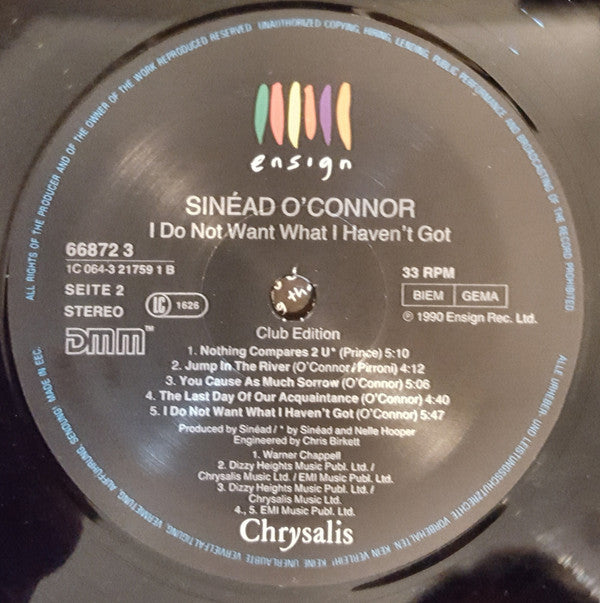 Sinéad O'Connor : I Do Not Want What I Haven't Got (LP, Album, Club)