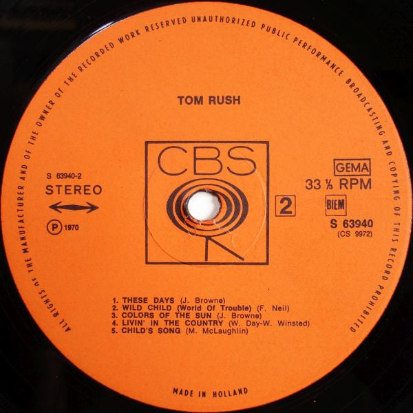 Tom Rush : Tom Rush (LP, Album)