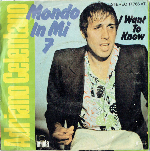 Adriano Celentano : Mondo In Mi 7 (7", Single)