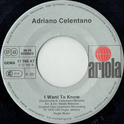 Adriano Celentano : Mondo In Mi 7 (7", Single)