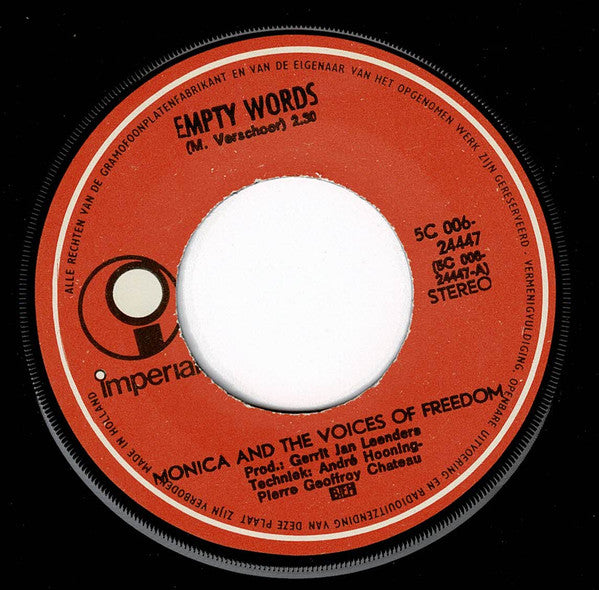Monica & Voices Of Freedom : Empty Words (7", Single, Pur)